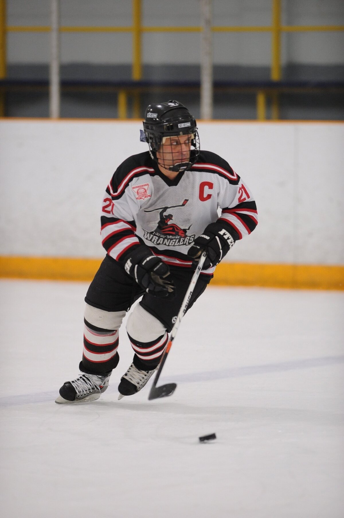Steve Gordon playing competitive hockey at 63